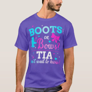 Gender reveal boots or bows tia matching baby part T-Shirt