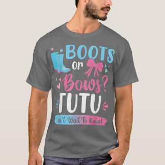Gender reveal boots or bows Tutu matching baby par T-Shirt