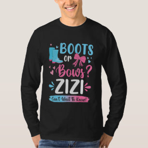 Gender Reveal Boots Or Bows Zizi Matching Baby Par T-Shirt