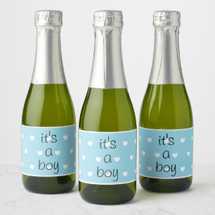 gender reveal (boy) mini champagne labels