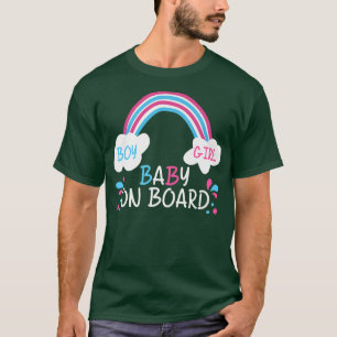 gender reveal Boy or Girl baby on board women preg T-Shirt