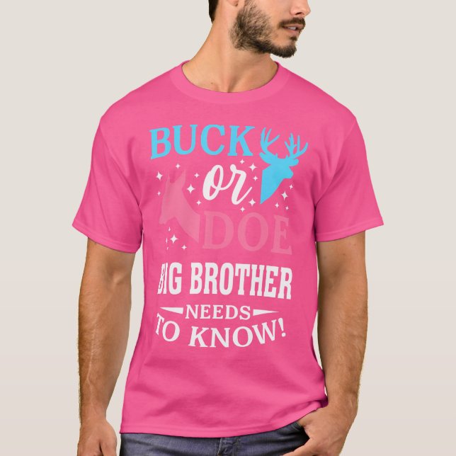 Gender Reveal Buck Or Doe Brother Matching Baby Pa T-Shirt (Front)
