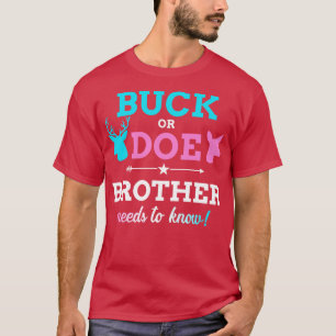 Gender reveal buck or doe brother matching baby pa T-Shirt