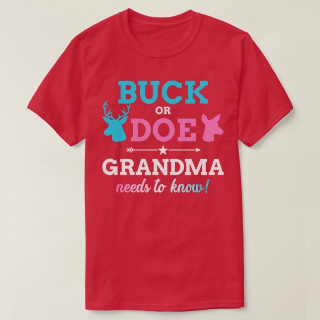 Gender reveal buck or doe grandma matching baby pa T-Shirt (Design Front)