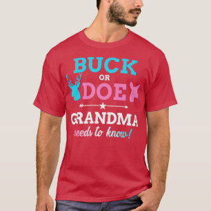 Gender reveal buck or doe grandma matching baby pa T-Shirt