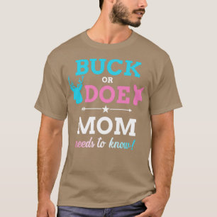 Gender reveal buck or doe mum matching baby party T-Shirt