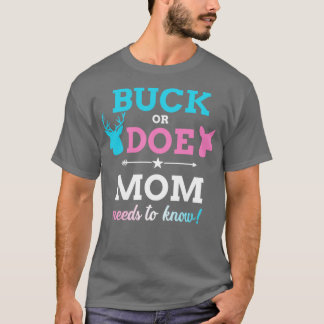Gender reveal buck or doe mum matching baby party T-Shirt