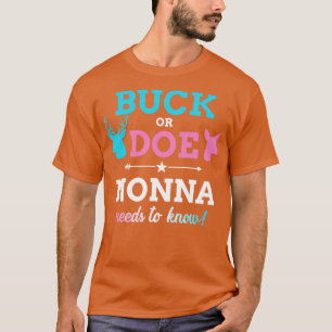 Gender reveal buck or doe nonna matching baby part T-Shirt