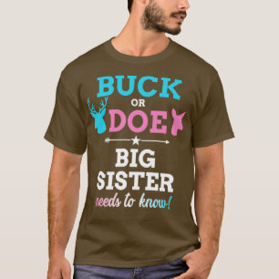 Gender reveal buck or doe sister matching baby par T-Shirt
