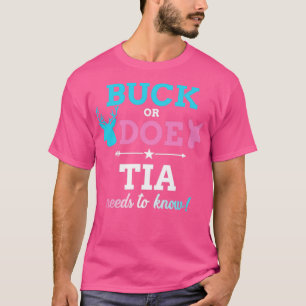 Gender reveal buck or doe tia matching baby party T-Shirt
