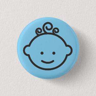 Gender Reveal Button: BLUE Vecteezy.com 3 Cm Round Badge
