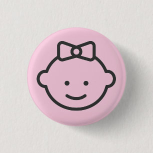 Gender Reveal Button: PINK Vecteezy.com 3 Cm Round Badge