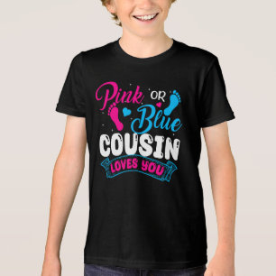 Gender Reveal Cousin Pink or Blue Cousin Loves You Tri-Blend Shirt