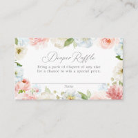 Gender Reveal Diaper Raffle Ticket Enclosure Card