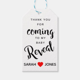 gender reveal editable gift tag, unisex, template tags