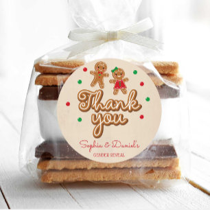 Gender Reveal Favour Stickers - Gingerbread