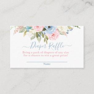 Gender reveal floral Diaper Raffle Enclosure Card
