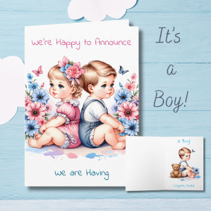 Gender Reveal for an Aunt   We're Having a Boy! Card