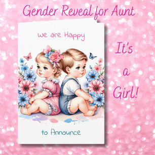 Gender Reveal for an Aunt   We're Having a Girl! Card