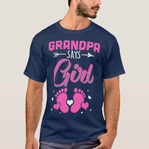 Gender Reveal For Grandpa Says Girl Matching Famil T-Shirt