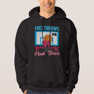 Gender Reveal Free Throws or Pink Bows Basketball Hoodie