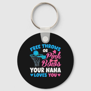 Gender Reveal Free Throws Or Pink Bows Nana Loves  Key Ring