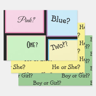 Gender Reveal/Gender Neutral Wrapping Paper Sheet