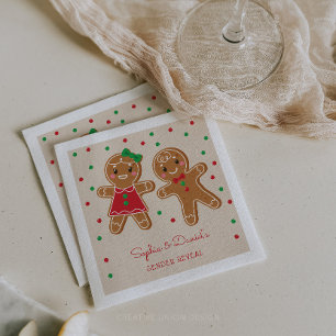 Gender Reveal Gingerbread Cocktail Napkin