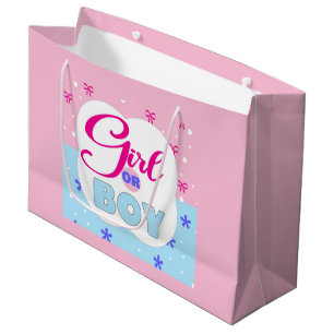 Gender Reveal Girl or Boy Large Gift Bag