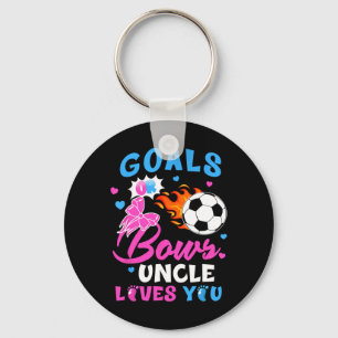 Gender Reveal Goals Or Bows Uncle Loves You Soccer Key Ring