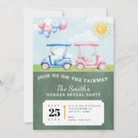 Gender Reveal Golf Theme Invitation