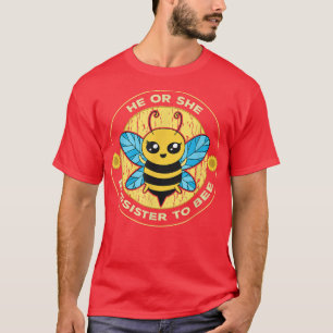 Gender Reveal He or She Big Sister to Be Matching T-Shirt