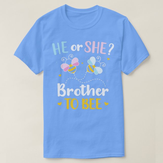 Gender reveal he or she brother matching family ba T-Shirt (Design Front)