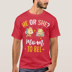 Gender reveal he or she Mum matching family party  T-Shirt