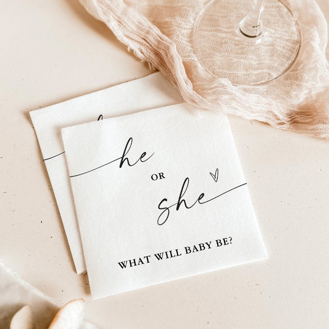 Gender Reveal He or She Napkins (Creator Uploaded)