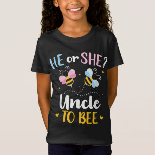 Gender reveal he or she uncle matching family baby T-Shirt