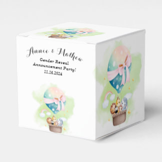 Gender Reveal in Sage Baby Animals Safari Favour Box