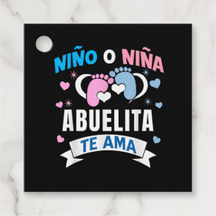 Gender Reveal in Spanish Favour Tags
