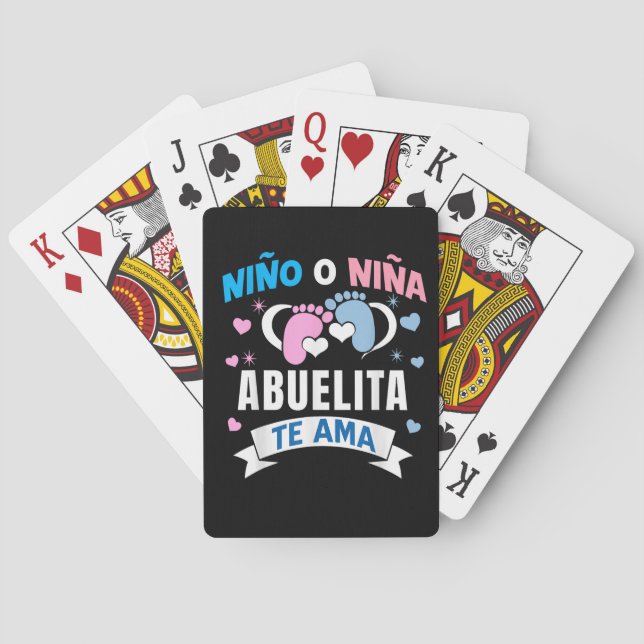 Gender Reveal in Spanish Playing Cards (Back)