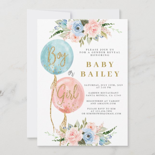 Gender reveal invitation (Front)