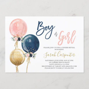 Gender reveal invitation