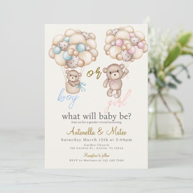 Gender Reveal Invitation (Standing Front)