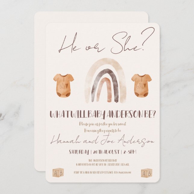 Gender Reveal Invitation (Front/Back)