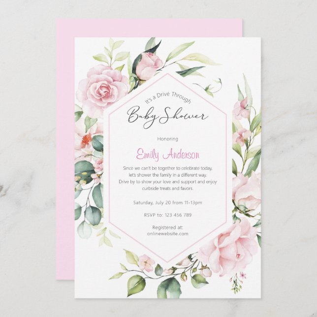 Gender Reveal Invitation, As sweet as can bee Invitation (Front/Back)