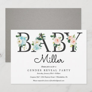 Gender Reveal Invitation - Baby Shower Boy or Girl