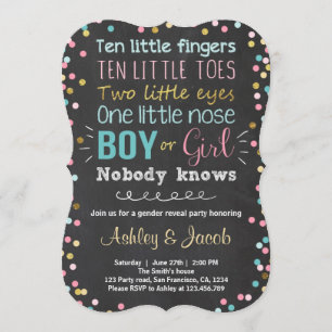 Gender reveal invitation Baby shower Boy or Girl