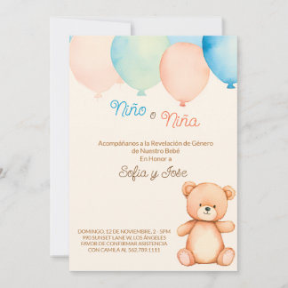 Gender Reveal Invitation in Spanish