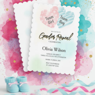 Gender Reveal Invitation – Pink & Blue Watercolor
