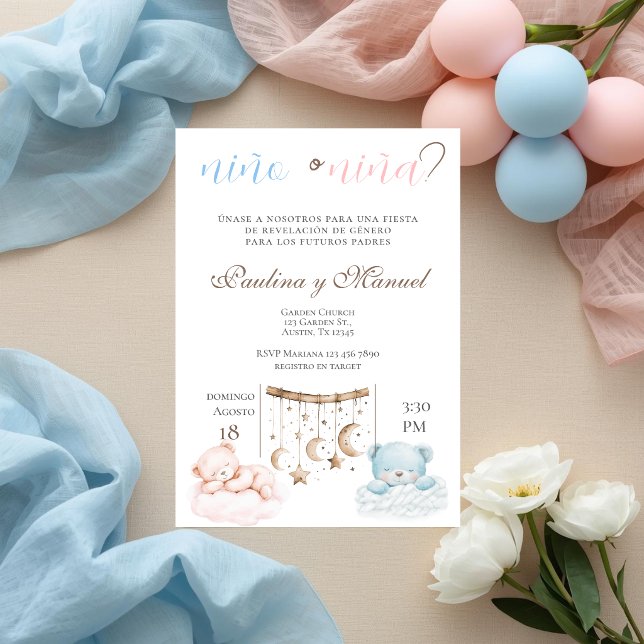Gender Reveal Invitation Spanish (Creator Uploaded)