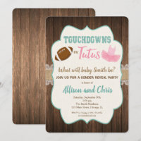 Gender reveal invitation touchdown or tutus